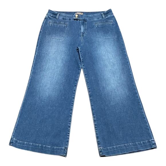 KUT from the Cloth Meg High Rise Wide Leg Cropped Jeans 18 - Picture 1 of 4